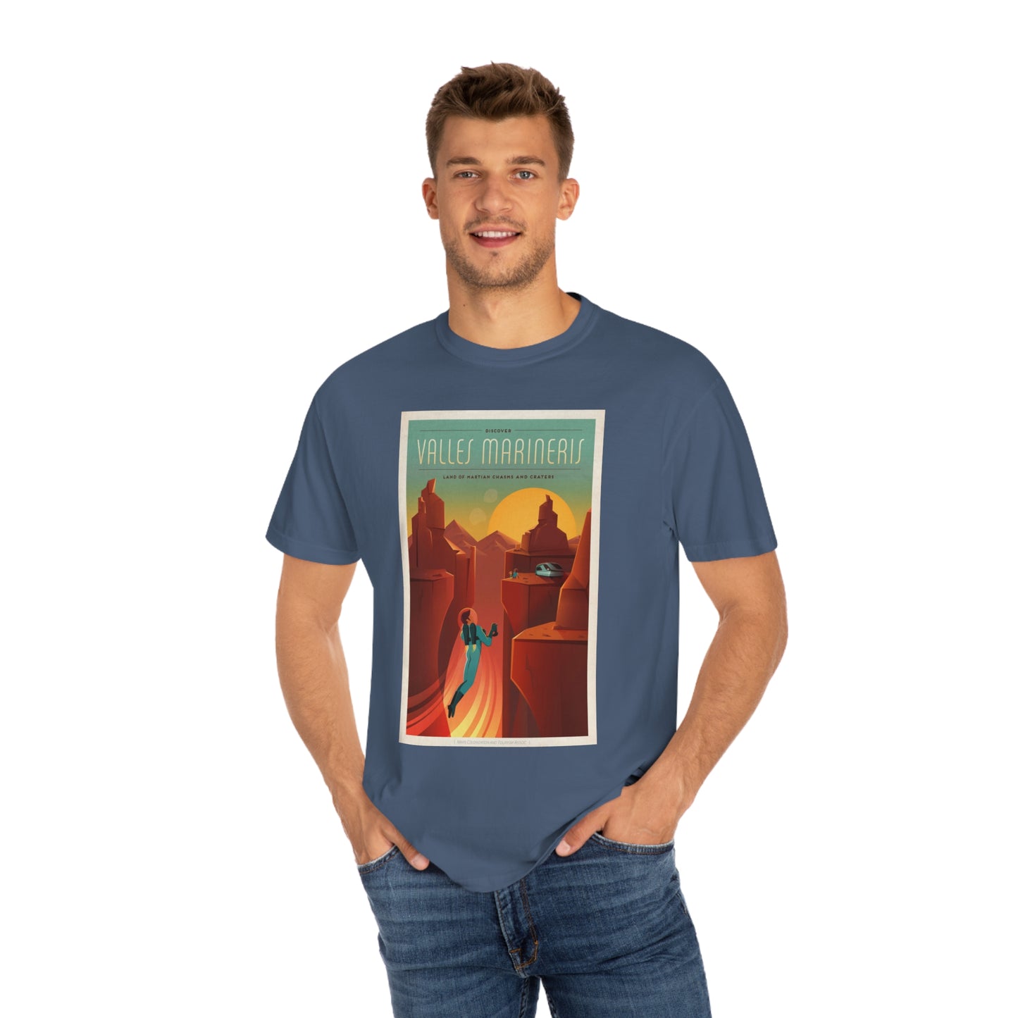 Retrofuturist Mars Space Tourism Print Shirt