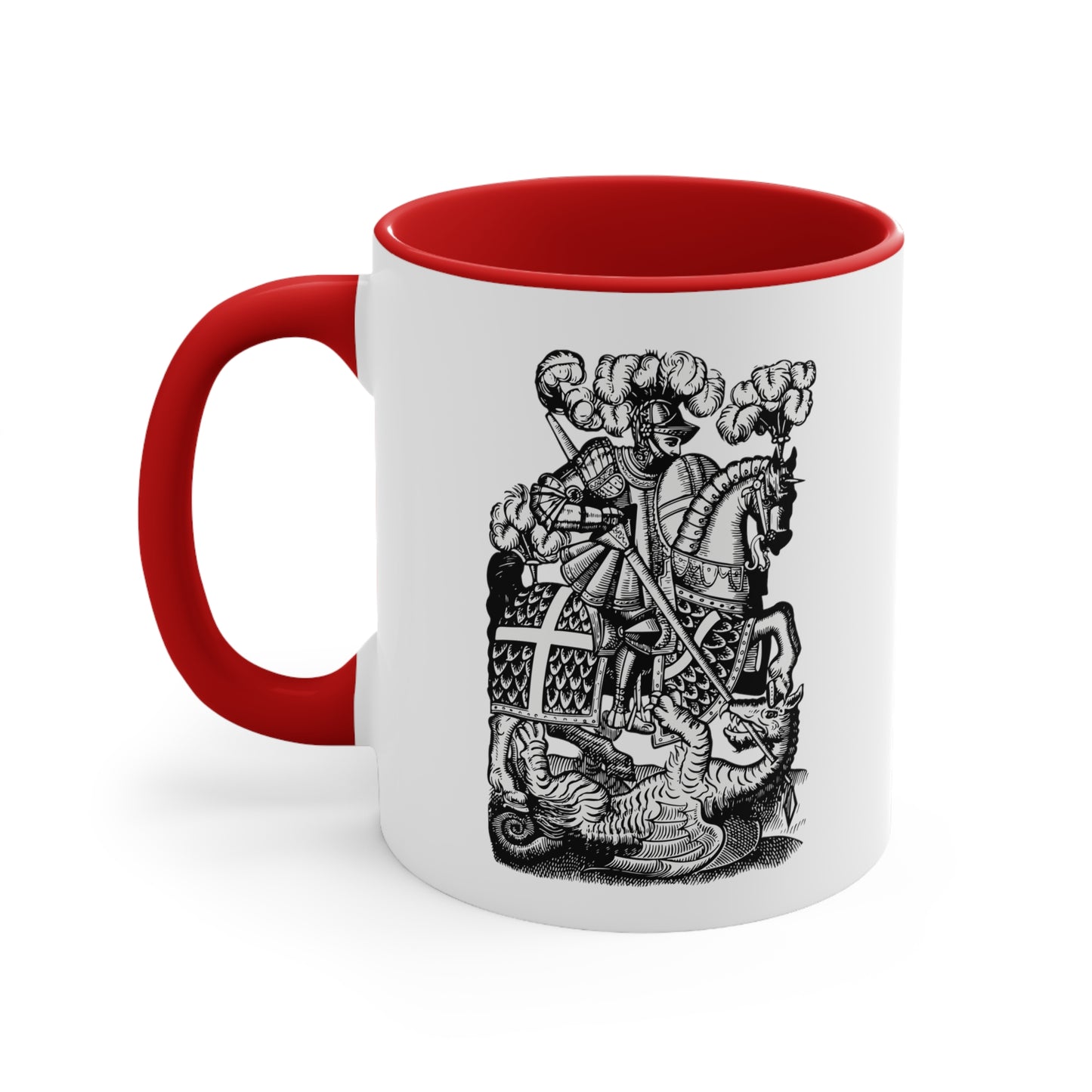 Red Cross Knight Accent Coffee Mug, 11oz