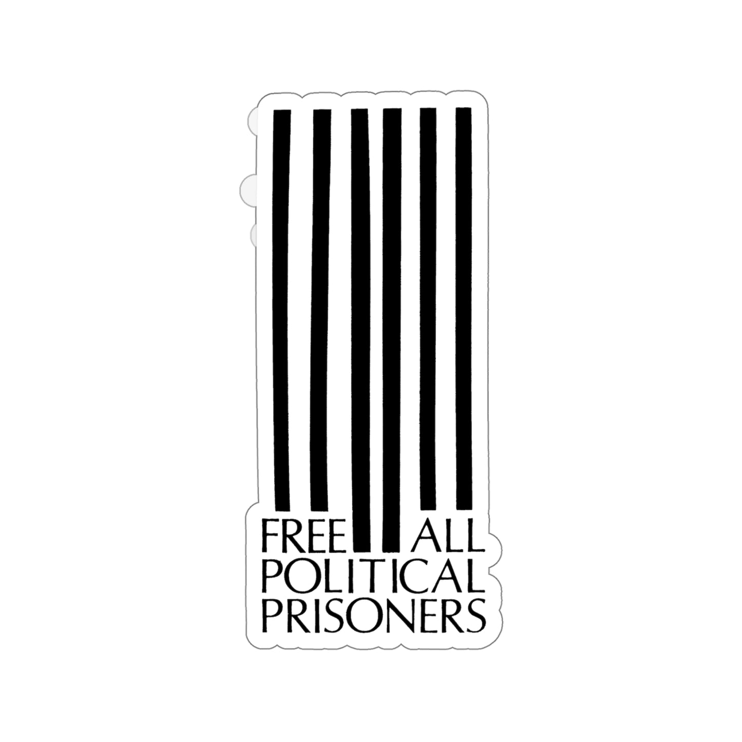 'Free All Political Prisoners' (Black Lettering) Sticker