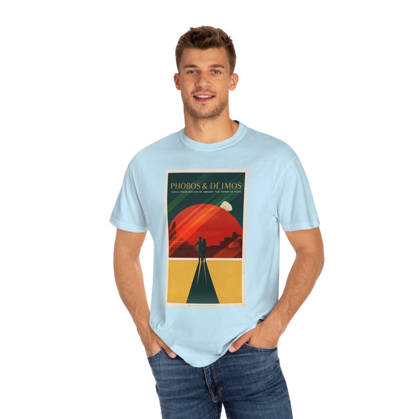 Retrofuturist Mars Space Tourism Print Shirt