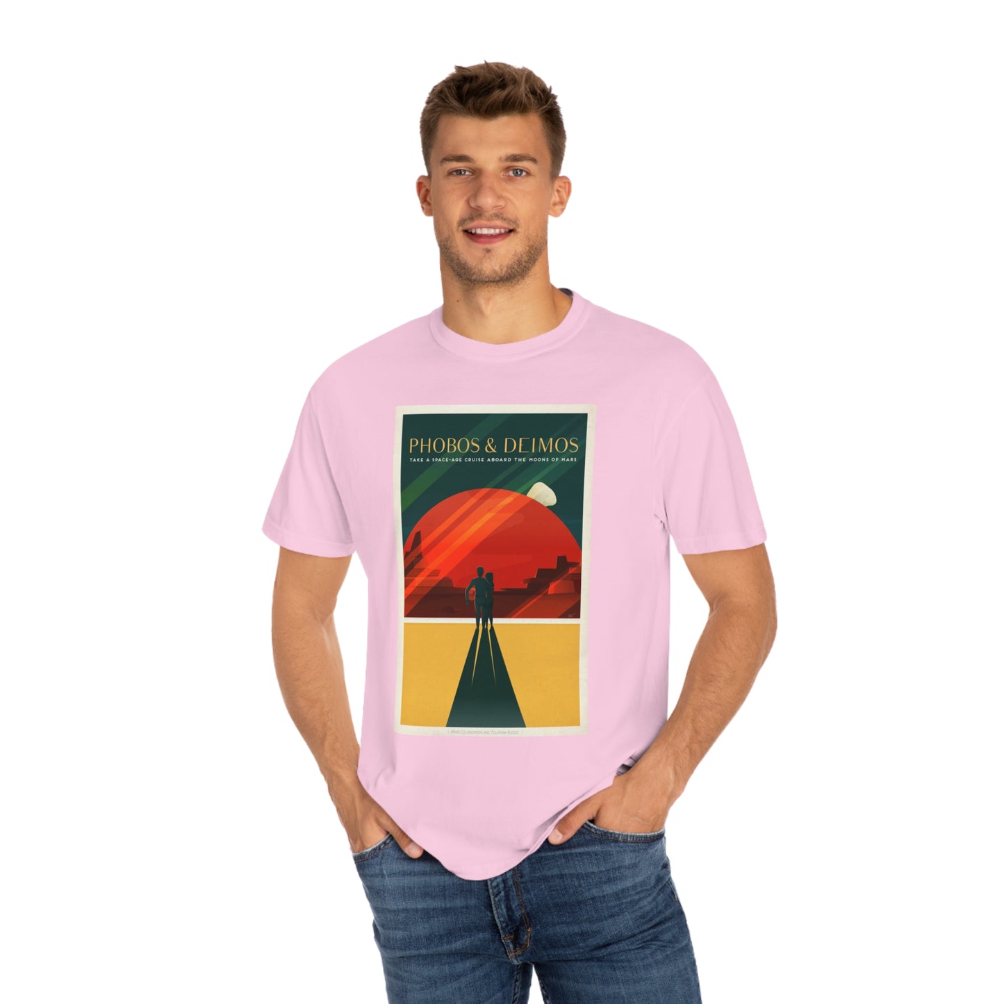 Retrofuturist Mars Space Tourism Print Shirt