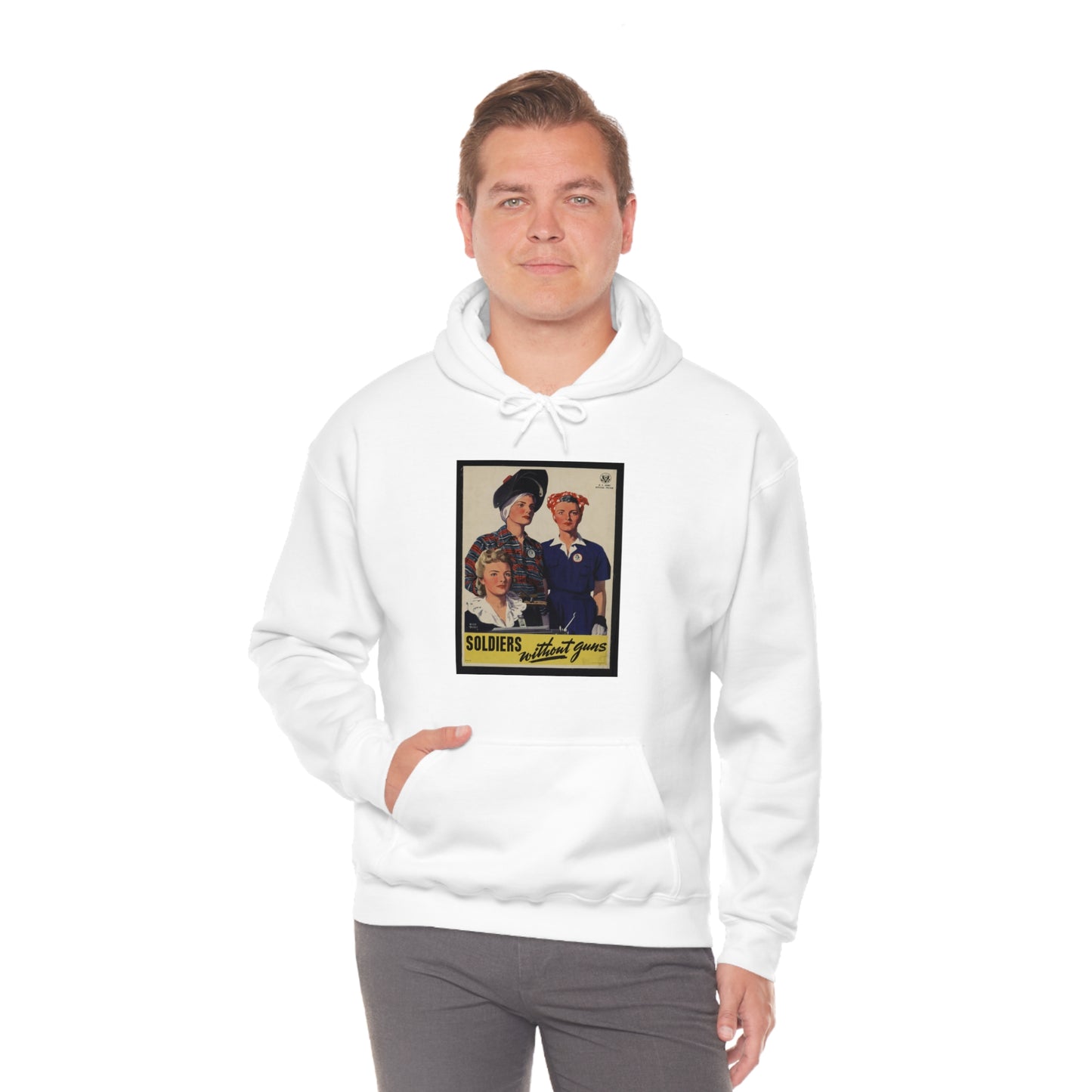 Vintage 'Soldiers Without Guns' Hooded Sweatshirt