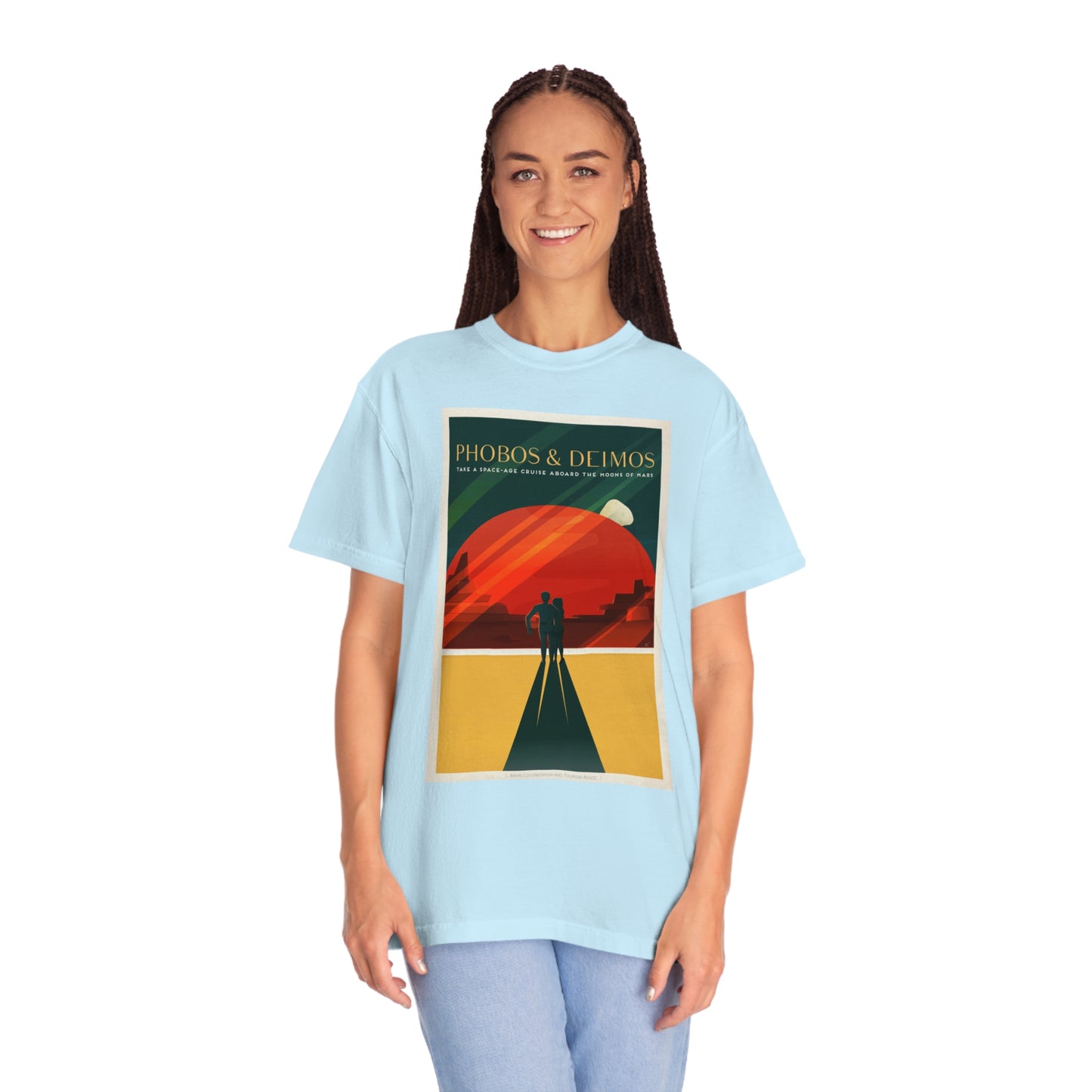 Retrofuturist Mars Space Tourism Print Shirt