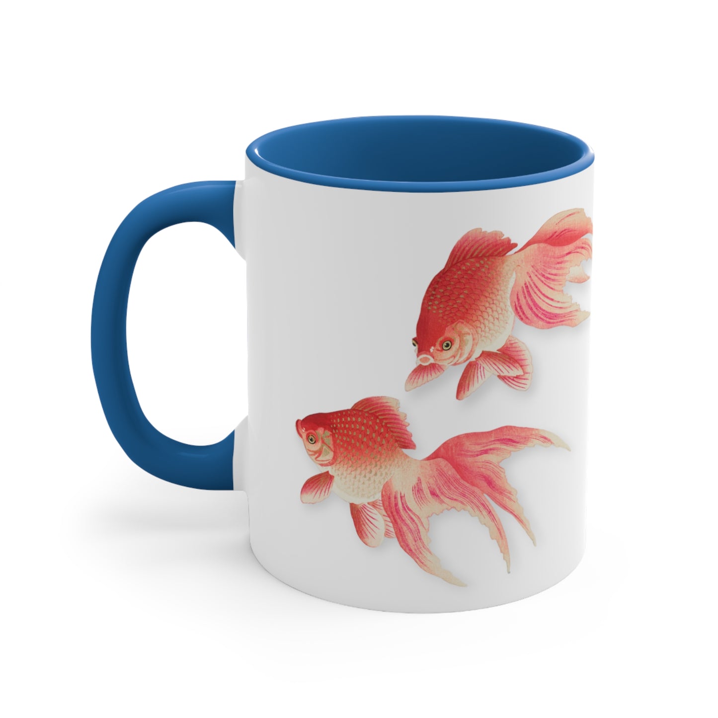 Detail from 'Two Veil Goldfish' Japanese Print Accent Coffee Mug, 11oz