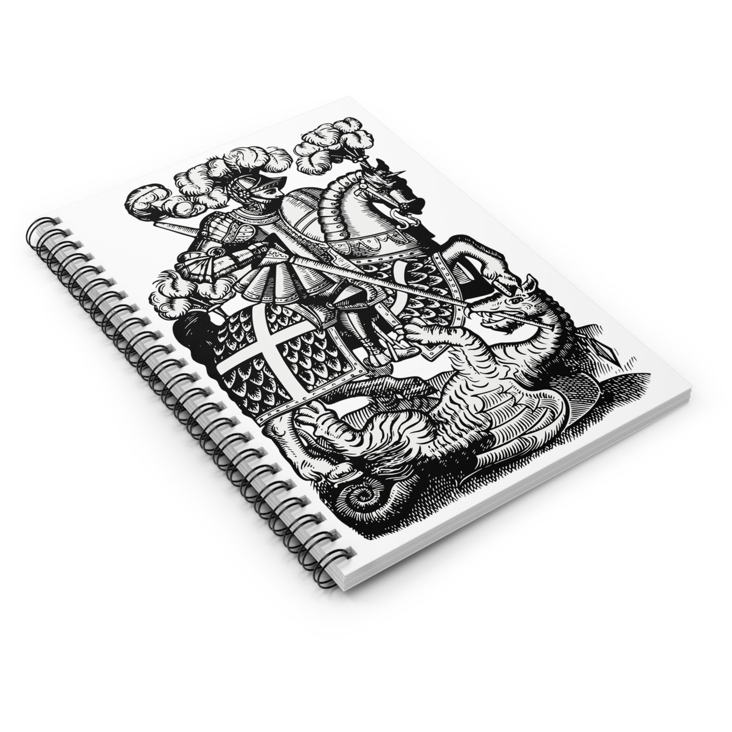 Red Cross Knight Spiral Notebook - Ruled Line