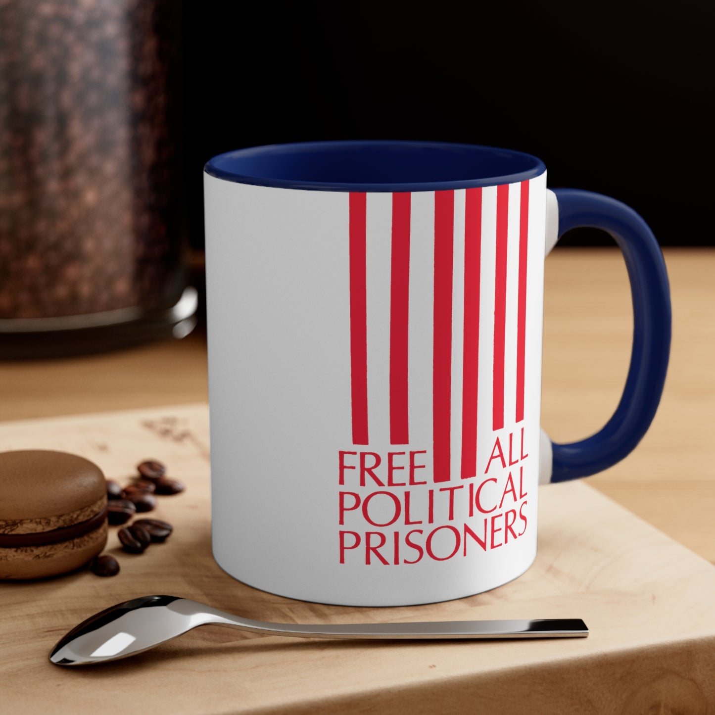 'Free All Political Prisoners' Accent Coffee Mug, 11oz