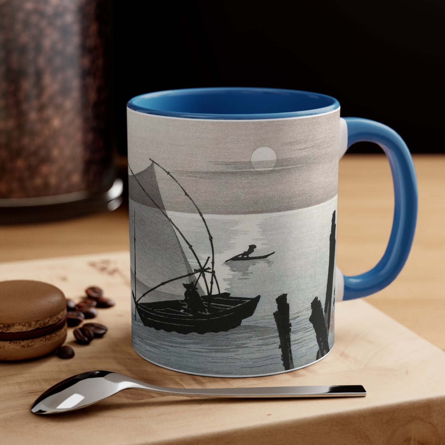 Fishing Boats at Full Moon Accent Coffee Mug, 11oz