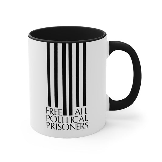 'Free All Political Prisoners' Accent Coffee Mug, 11oz