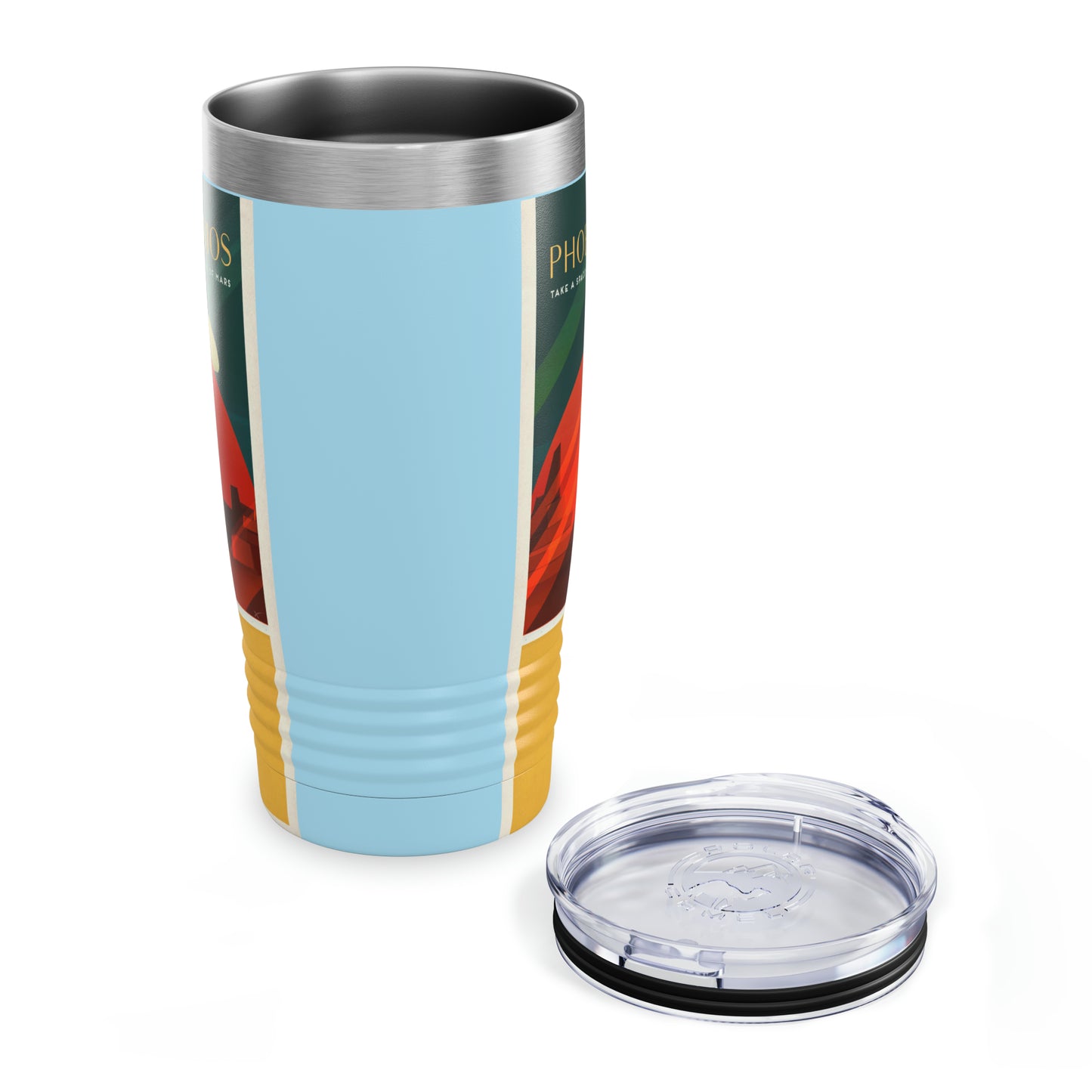 Retrofuturist Mars Space Tourism Ringneck Tumbler, 20oz