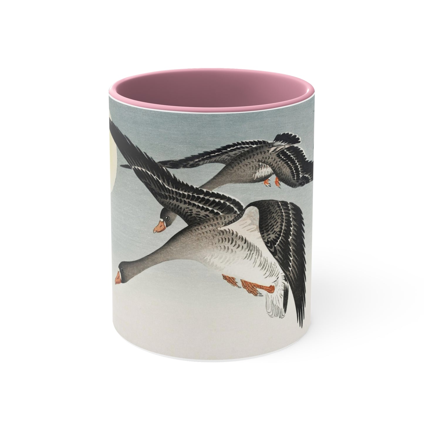 Birds at Full Moon Japanese Print Accent Coffee Mug, 11oz