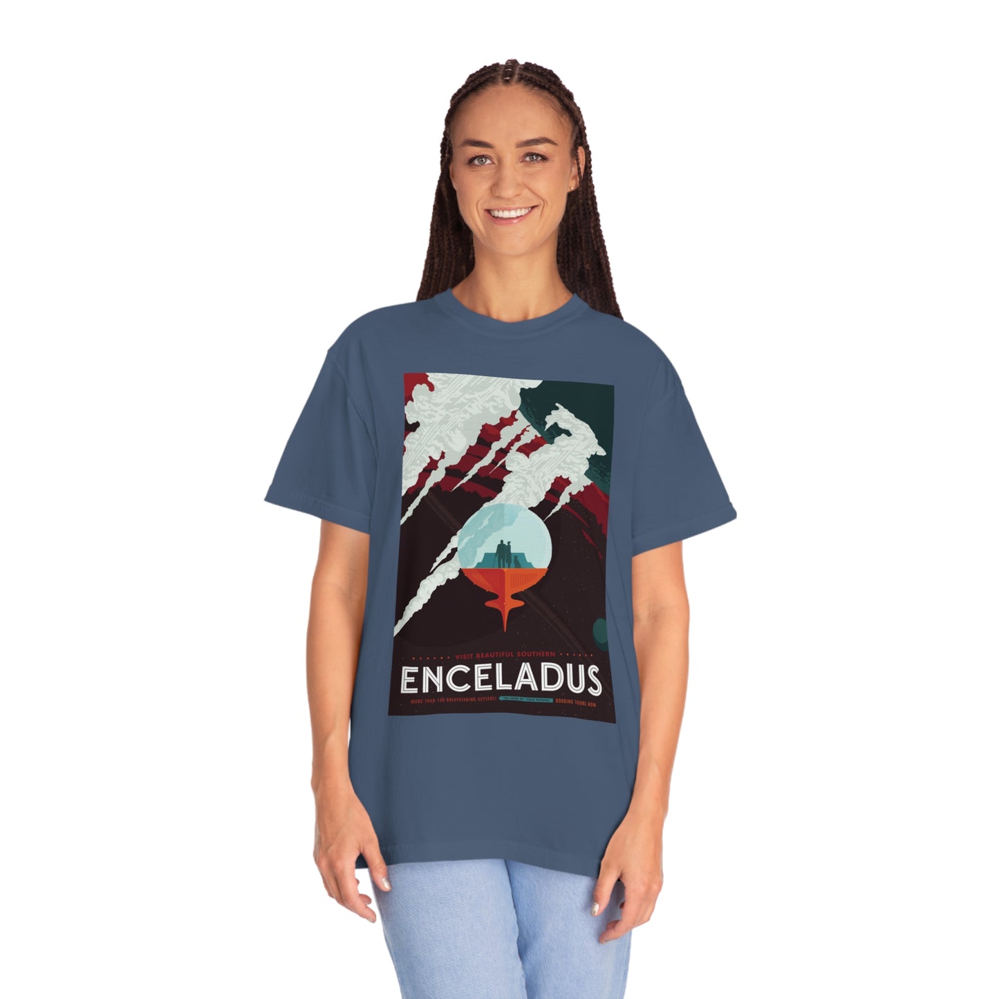 Retrofuturist Enceladus Tourism Print Shirt