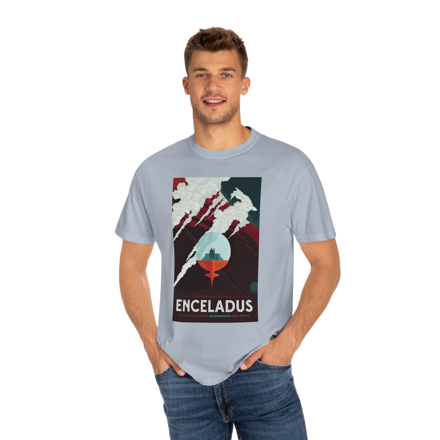 Retrofuturist Enceladus Tourism Print Shirt