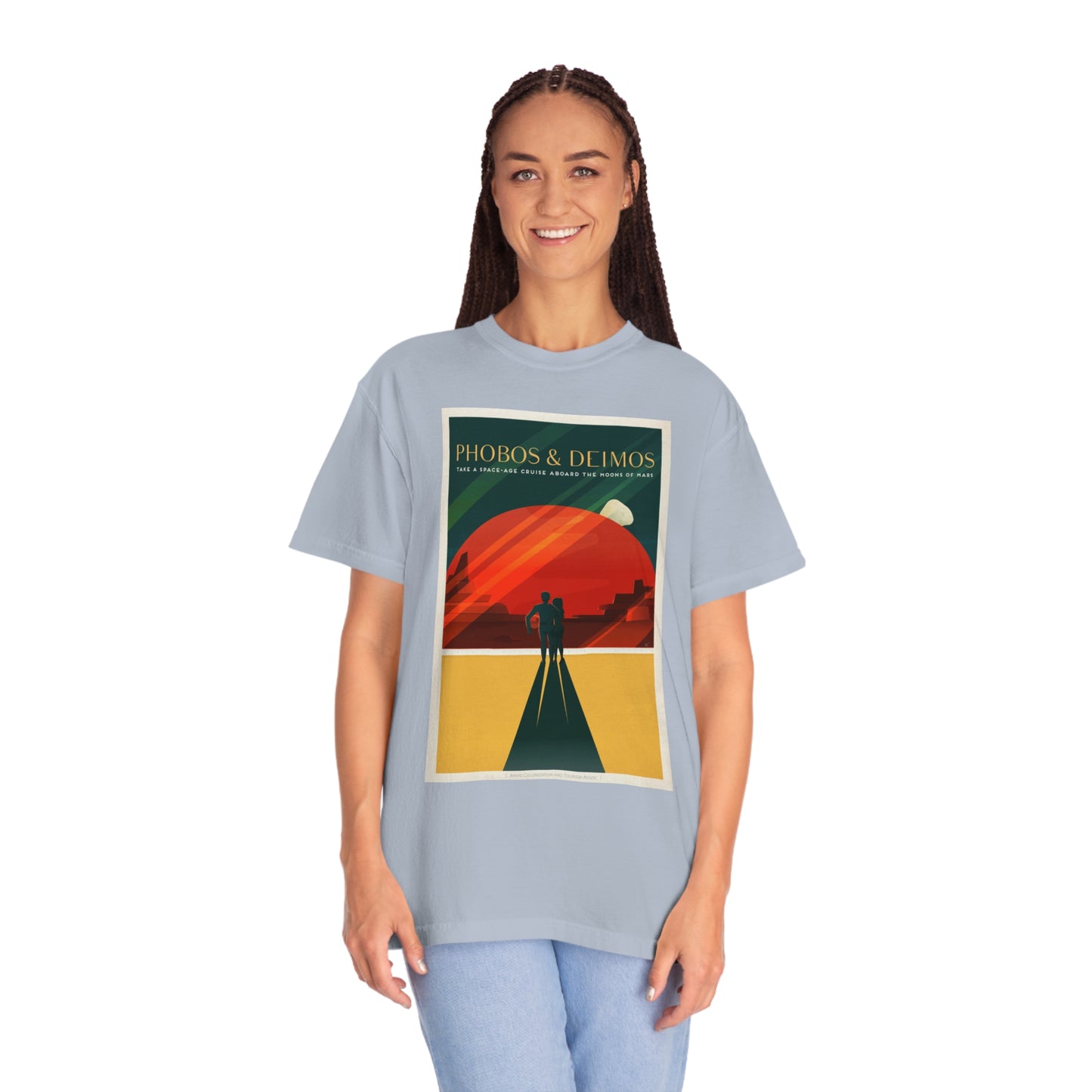 Retrofuturist Mars Space Tourism Print Shirt