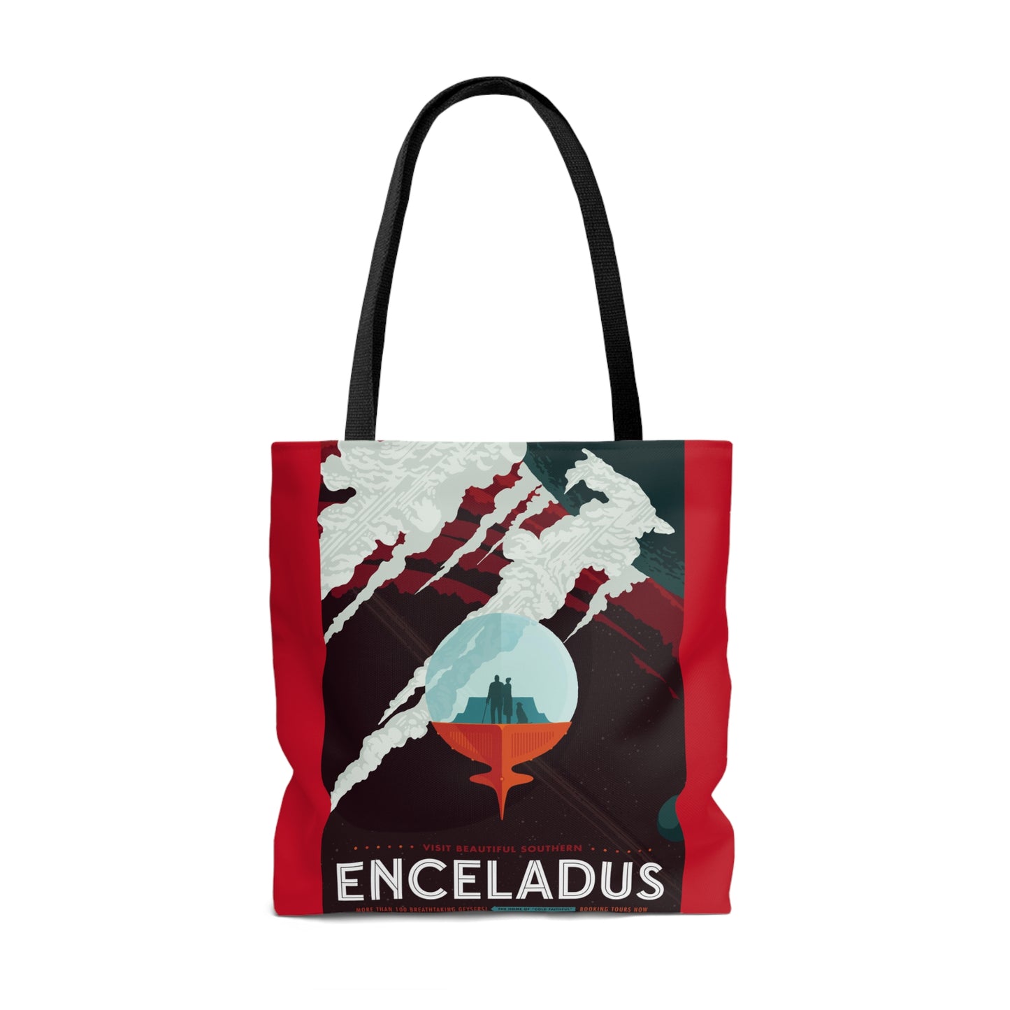 Retrofuturist Enceladus Space Tourism Tote Bag