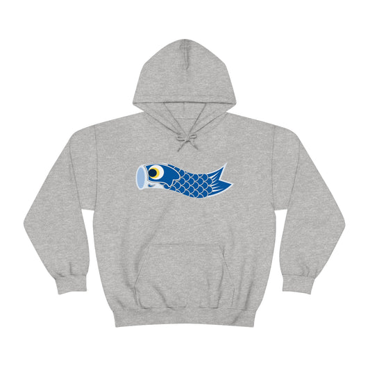 Blue Koinobori (Carp Streamer) Hooded Sweatshirt