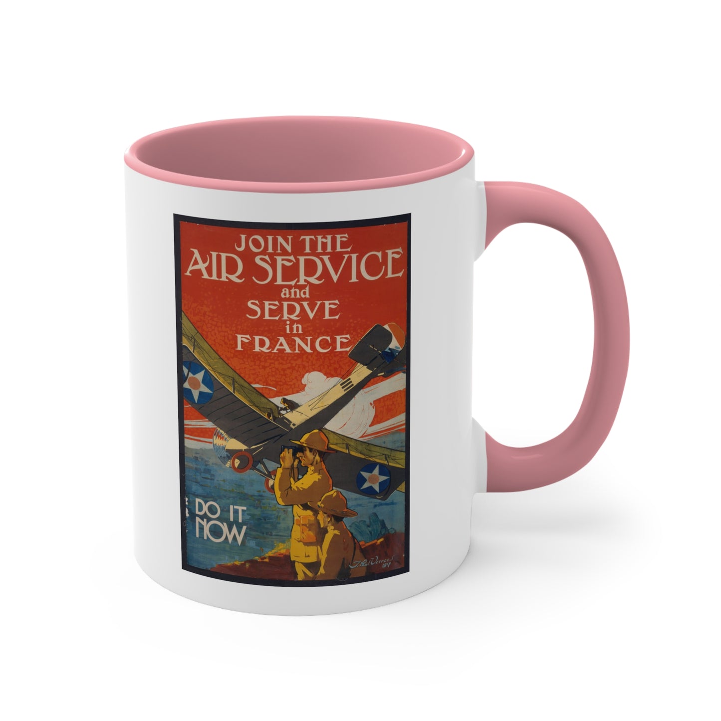 Vintage 'Serve in France' Propaganda Accent Coffee Mug, 11oz