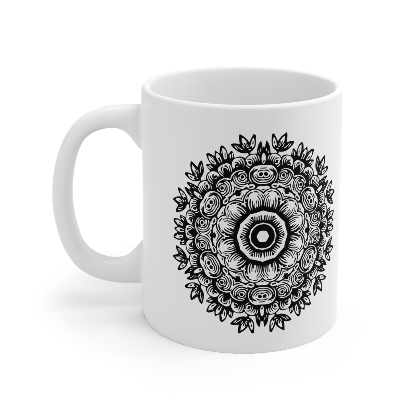 Flower Mandala Ceramic Mug 11oz