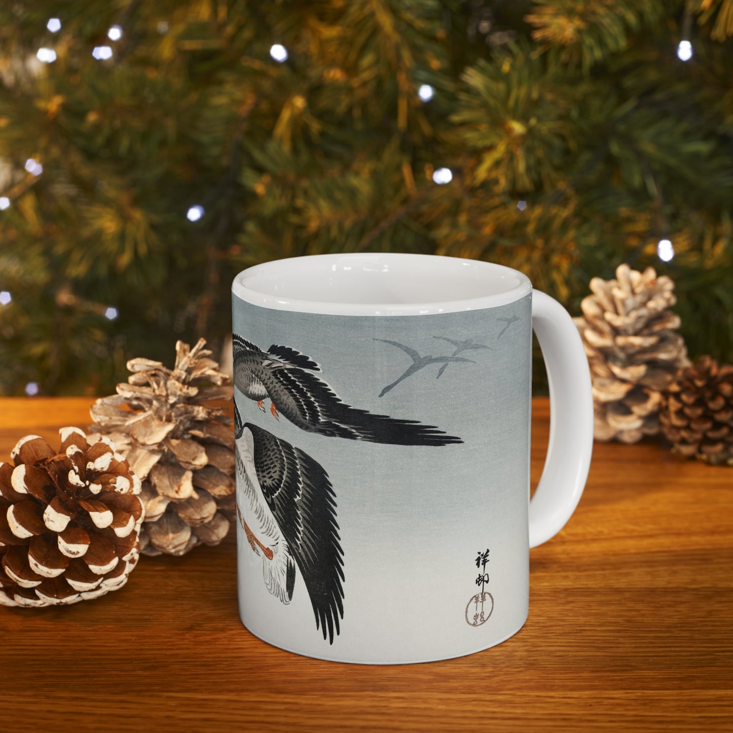 Birds at Full Moon Japanese Design Ceramic Mug 11oz