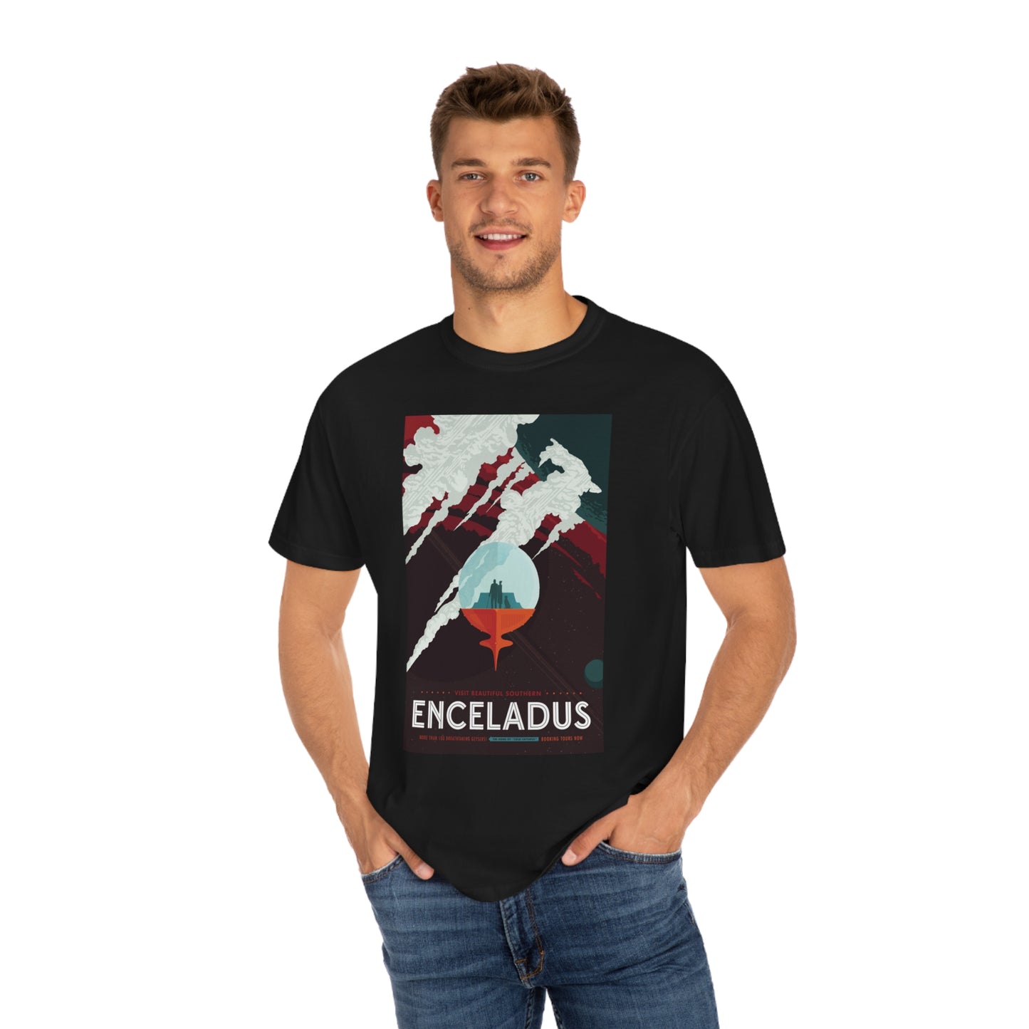 Retrofuturist Enceladus Tourism Print Shirt