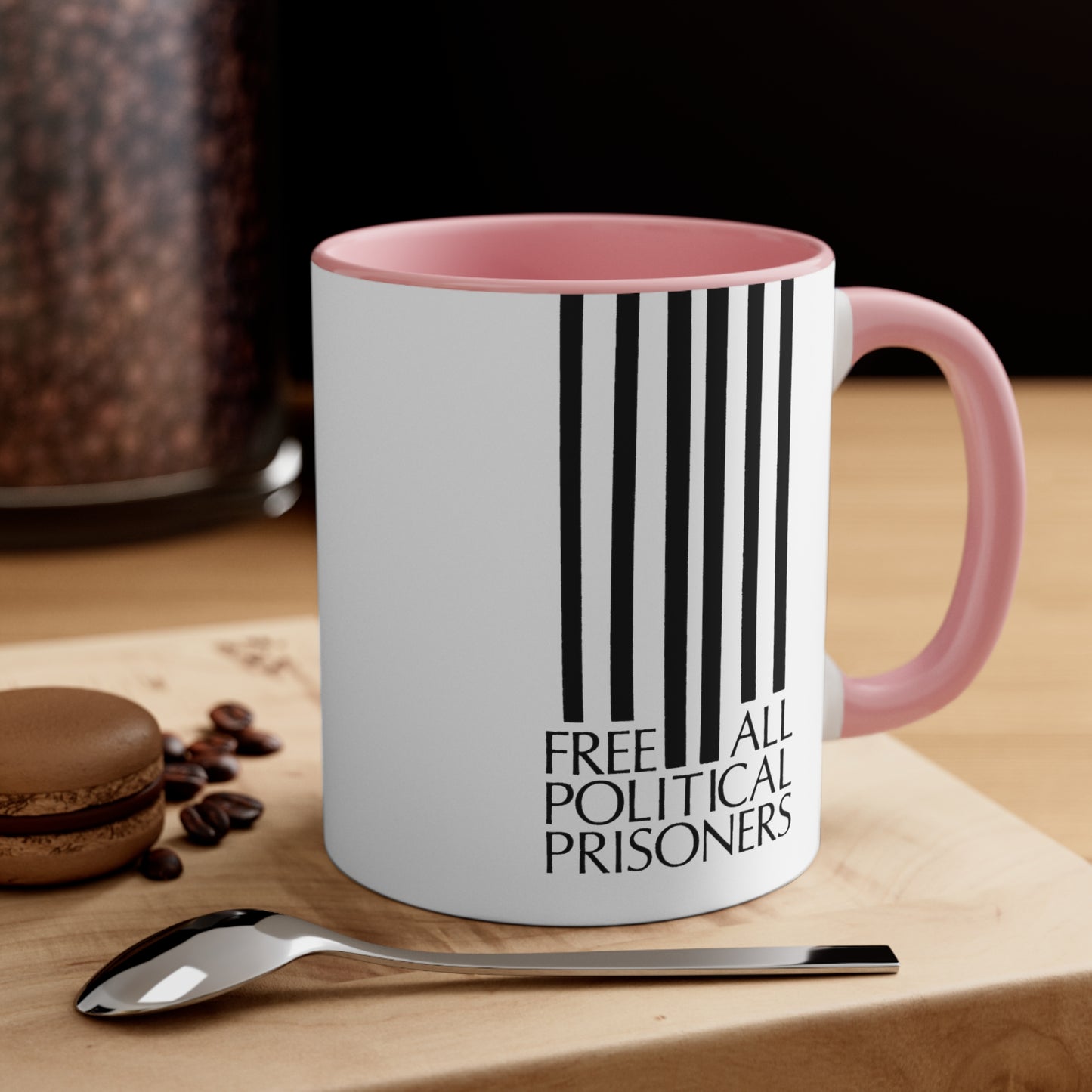 'Free All Political Prisoners' Accent Coffee Mug, 11oz