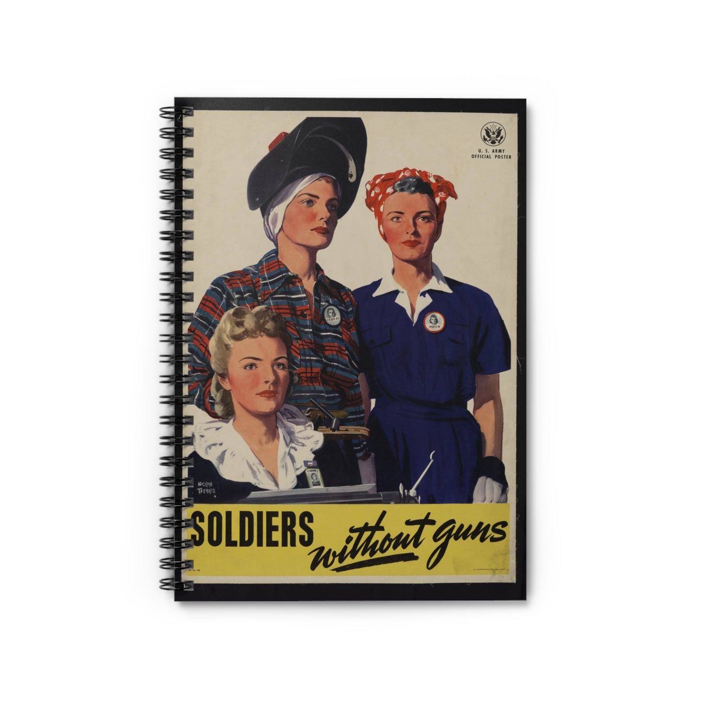 Vintage 'Soldiers Without Guns' Spiral Notebook - Ruled Line