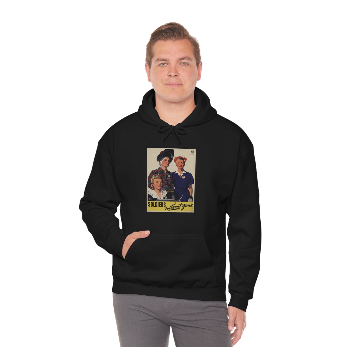 Vintage 'Soldiers Without Guns' Hooded Sweatshirt