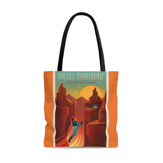 Retrofuturist Valles Mariners Space Tourism Tote Bag