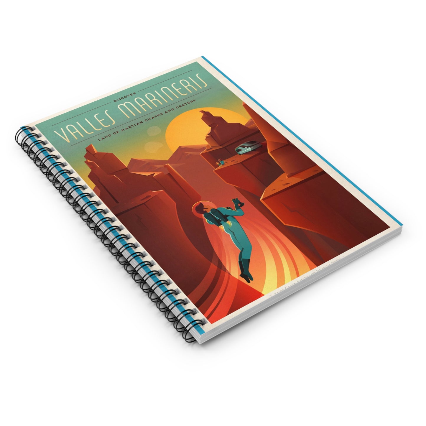 Retrofuturist Mars Space Tourism Spiral Notebook - Ruled Line