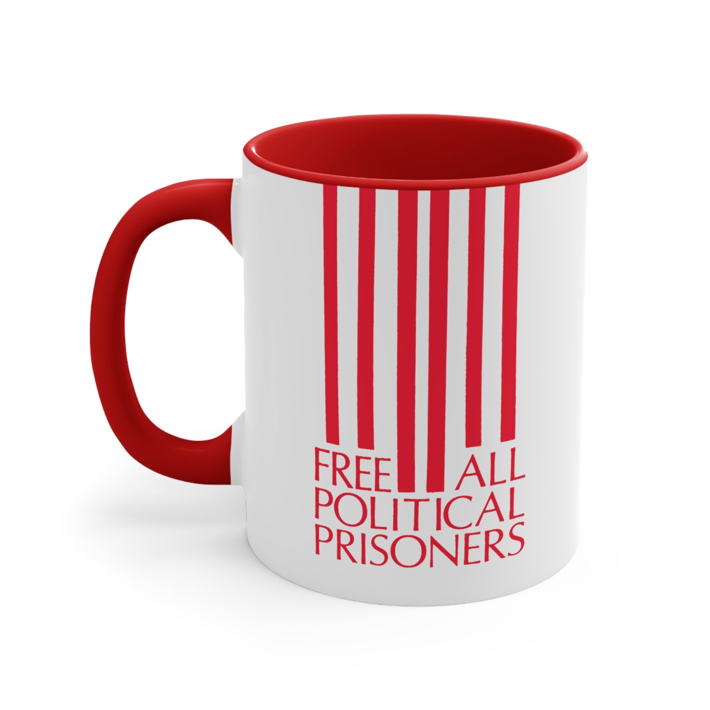 'Free All Political Prisoners' Accent Coffee Mug, 11oz