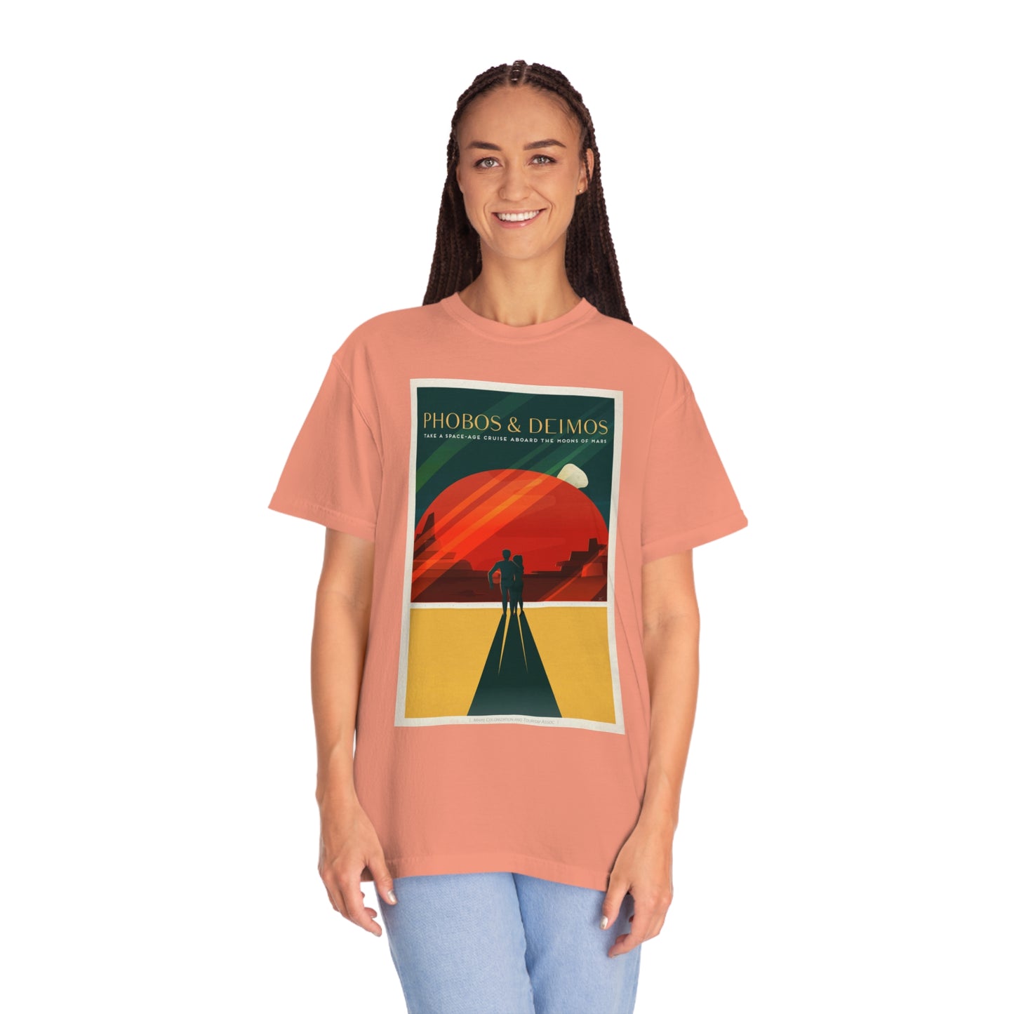 Retrofuturist Mars Space Tourism Print Shirt