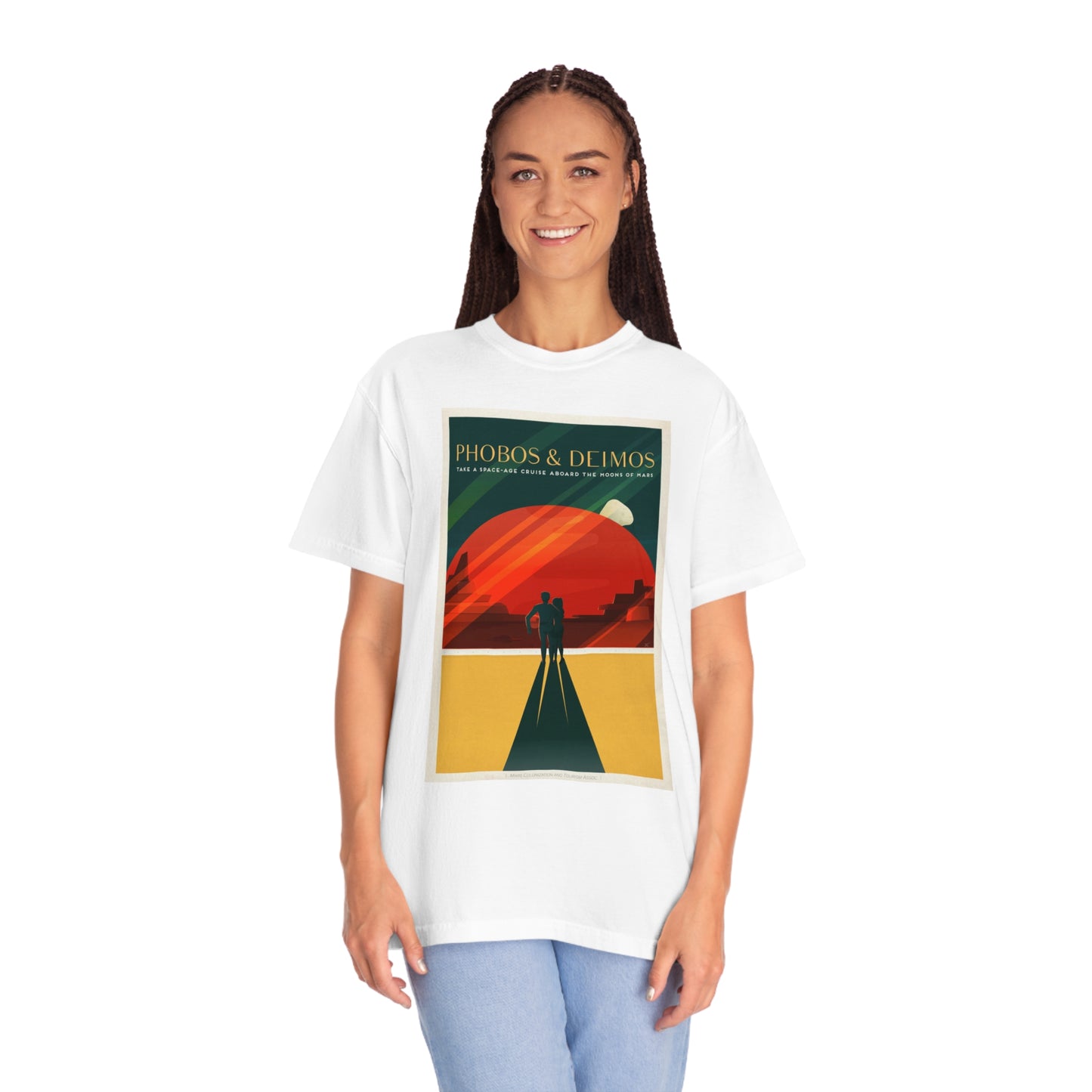 Retrofuturist Mars Space Tourism Print Shirt