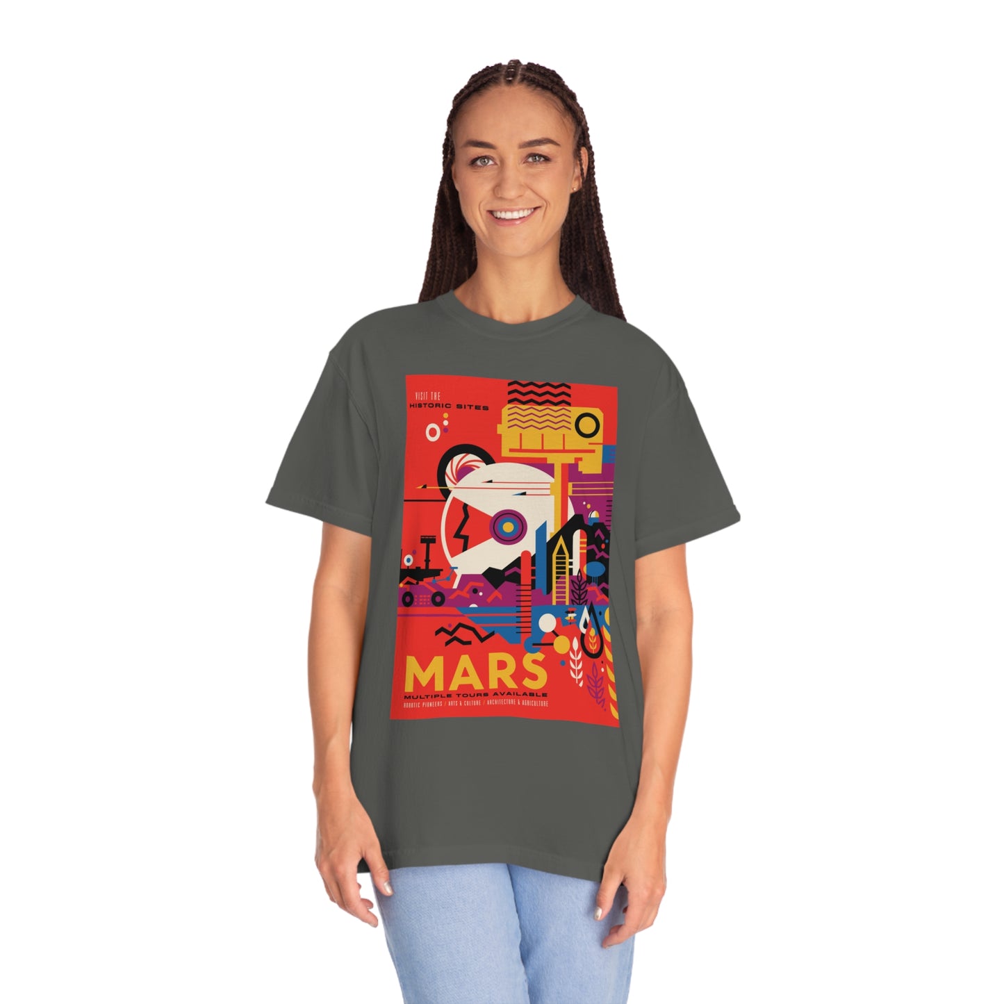 Retrofuturist Mars Tourism Print Shirt