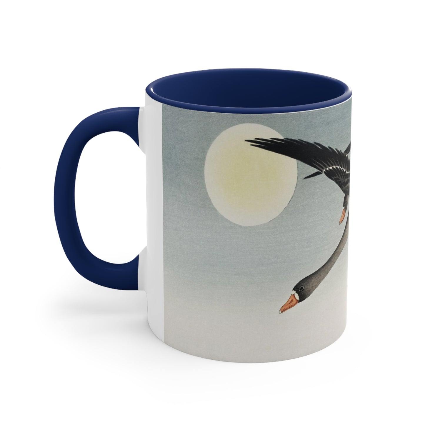 Birds at Full Moon Japanese Print Accent Coffee Mug, 11oz