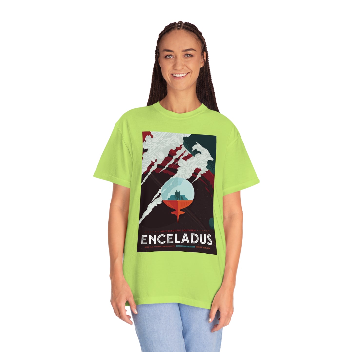 Retrofuturist Enceladus Tourism Print Shirt