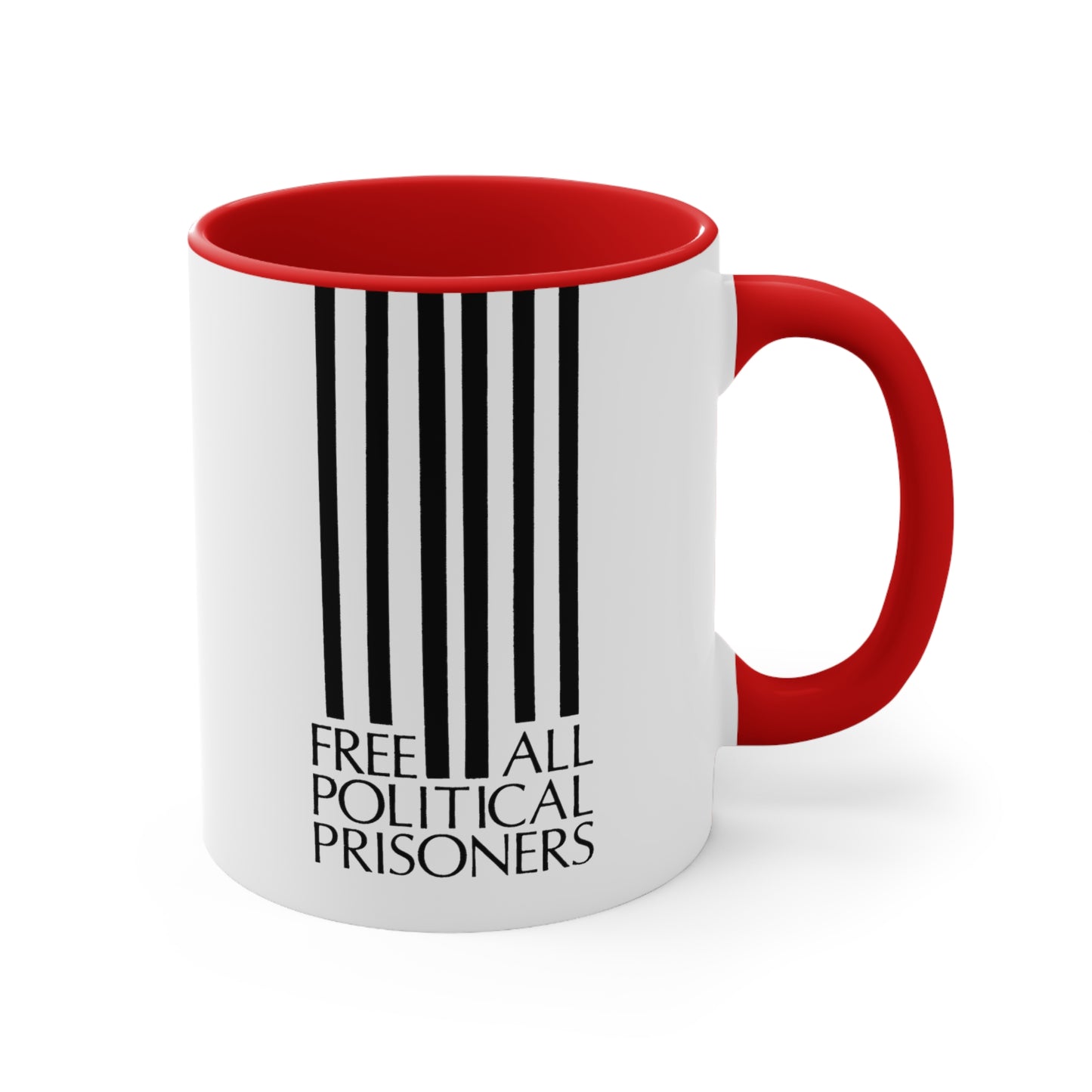 'Free All Political Prisoners' Accent Coffee Mug, 11oz