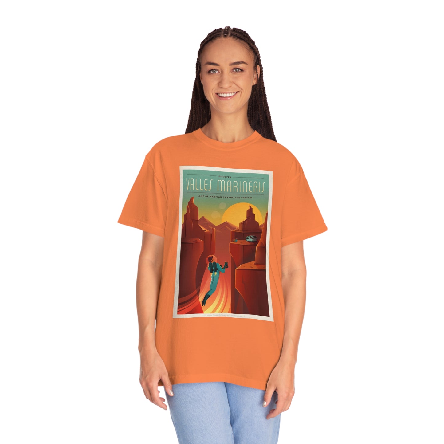 Retrofuturist Mars Space Tourism Print Shirt