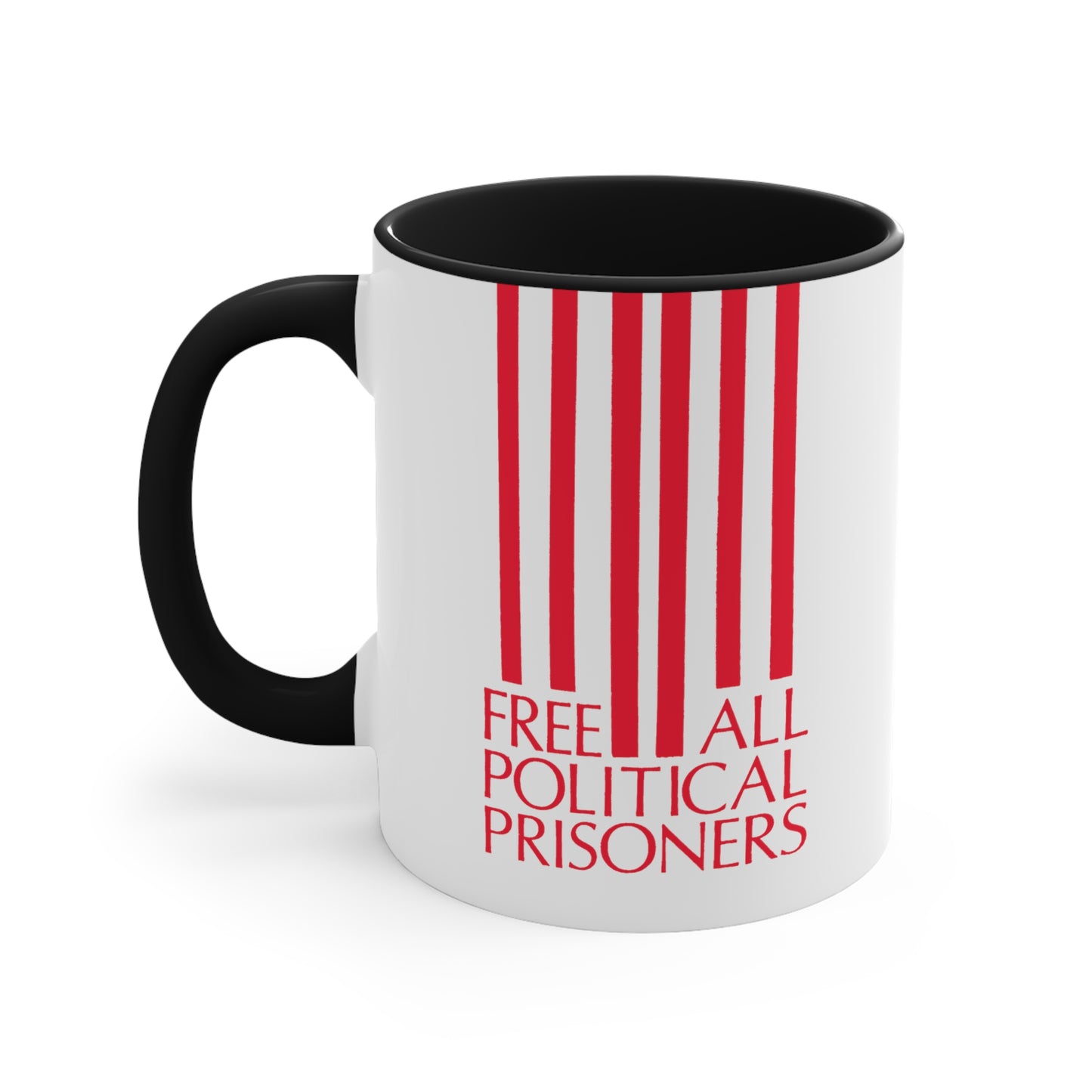 'Free All Political Prisoners' Accent Coffee Mug, 11oz