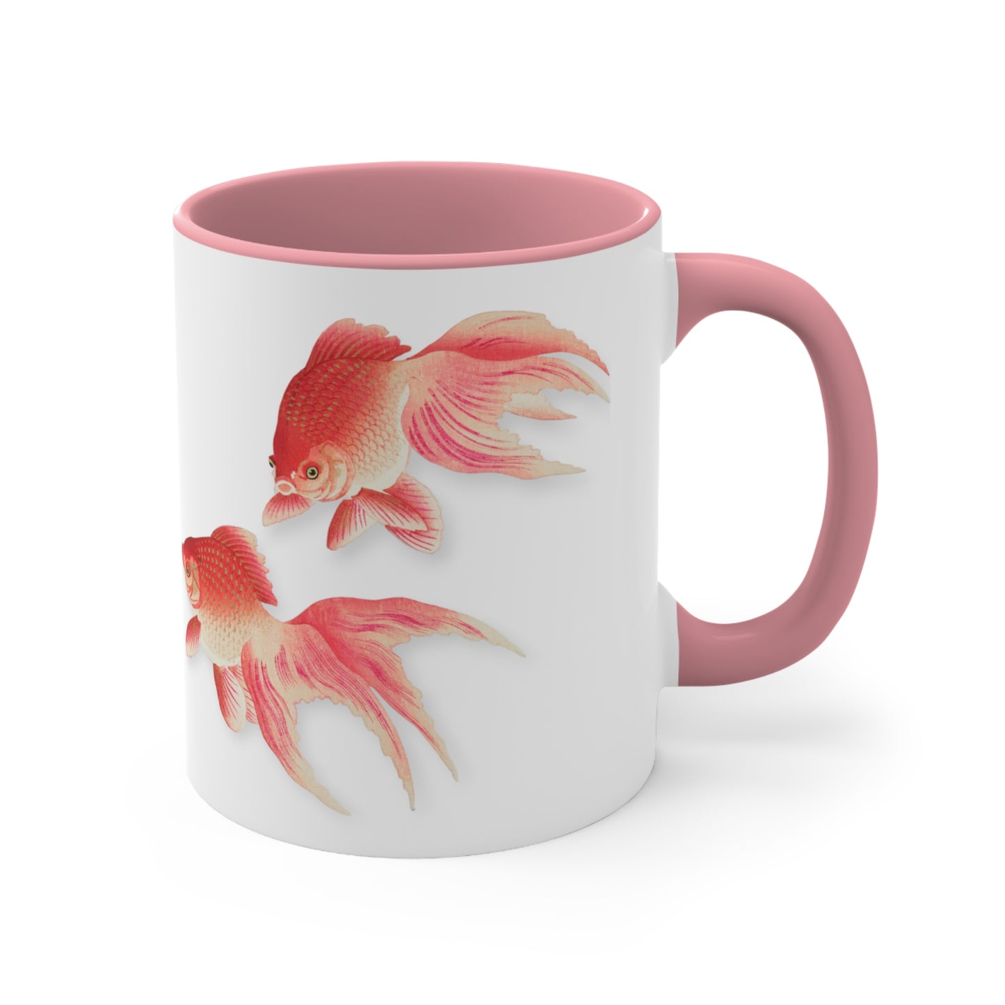 Detail from 'Two Veil Goldfish' Japanese Print Accent Coffee Mug, 11oz