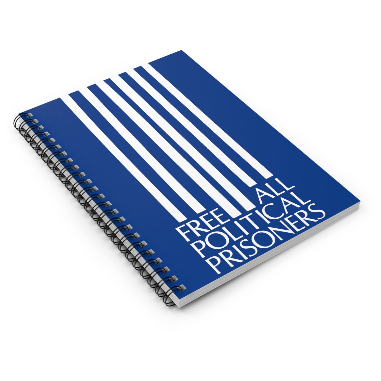 'Free All Political Prisoners' Blue Spiral Notebook - Ruled Line