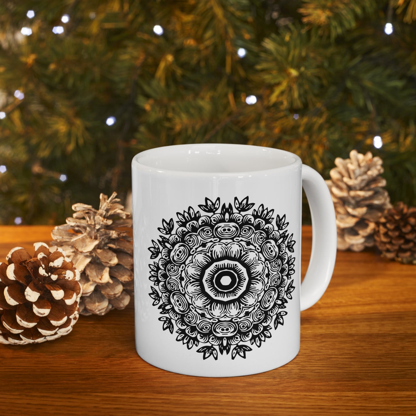 Flower Mandala Ceramic Mug 11oz