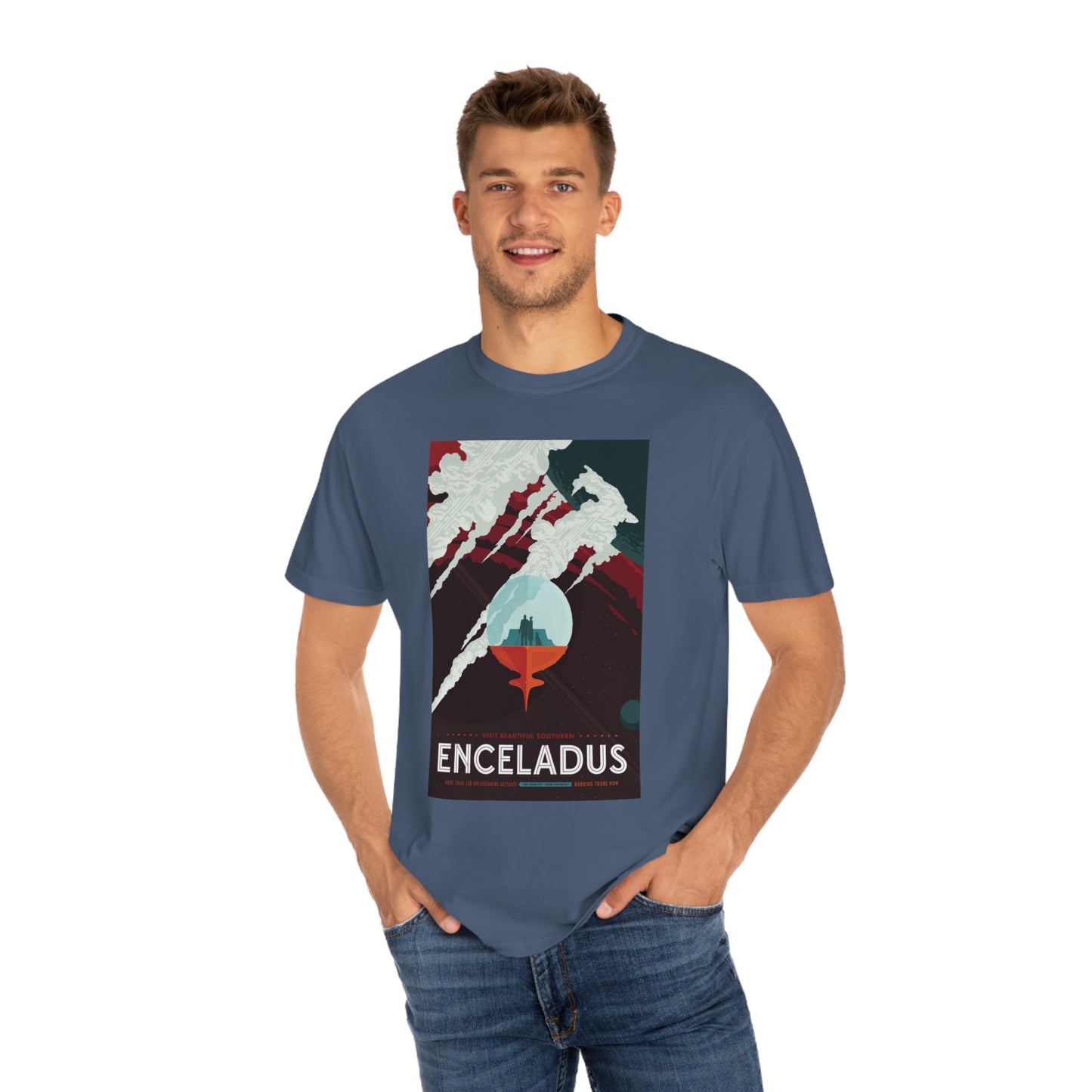 Retrofuturist Enceladus Tourism Print Shirt