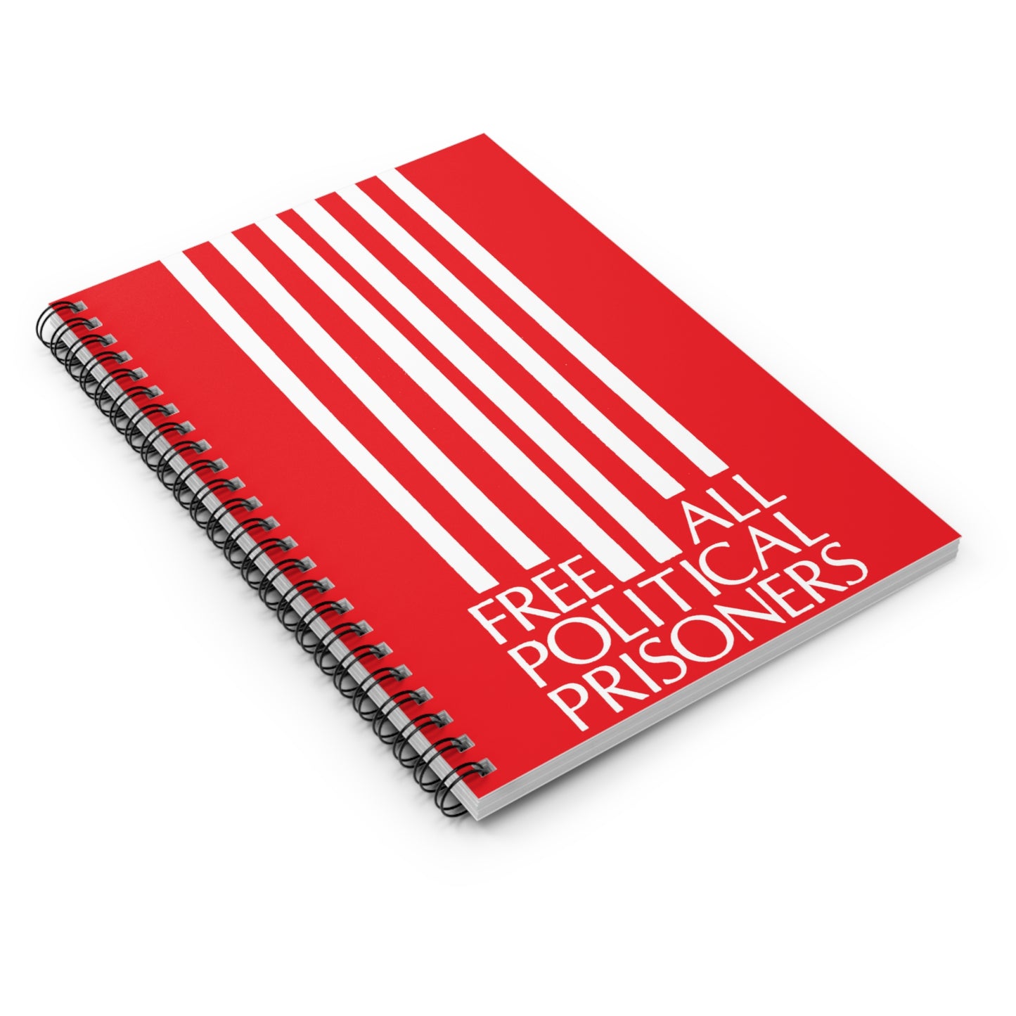 'Free All Political Prisoners' Red Spiral Notebook - Ruled Line