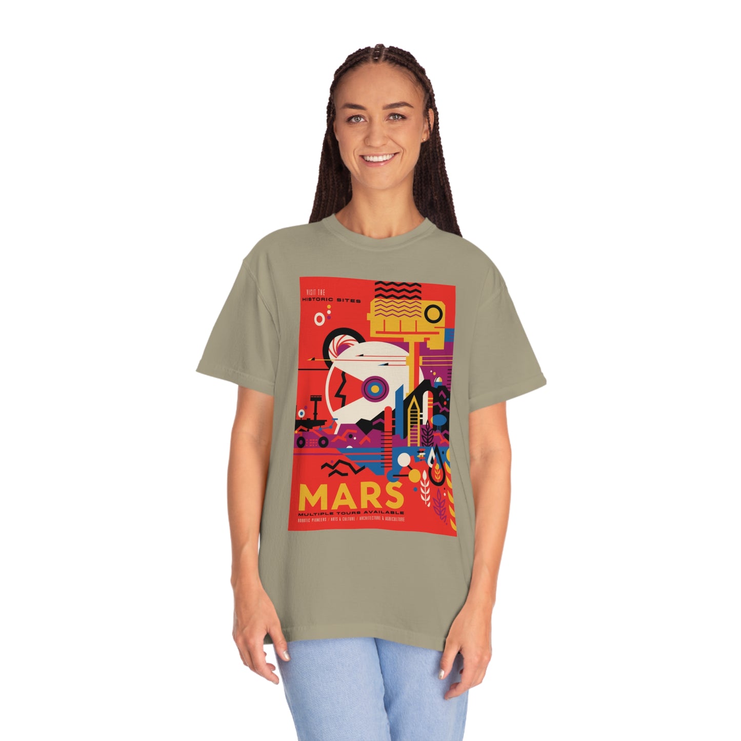 Retrofuturist Mars Tourism Print Shirt