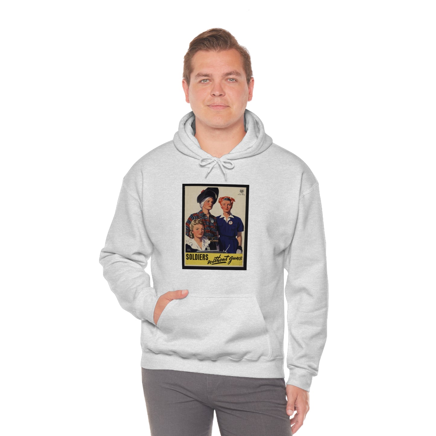 Vintage 'Soldiers Without Guns' Hooded Sweatshirt