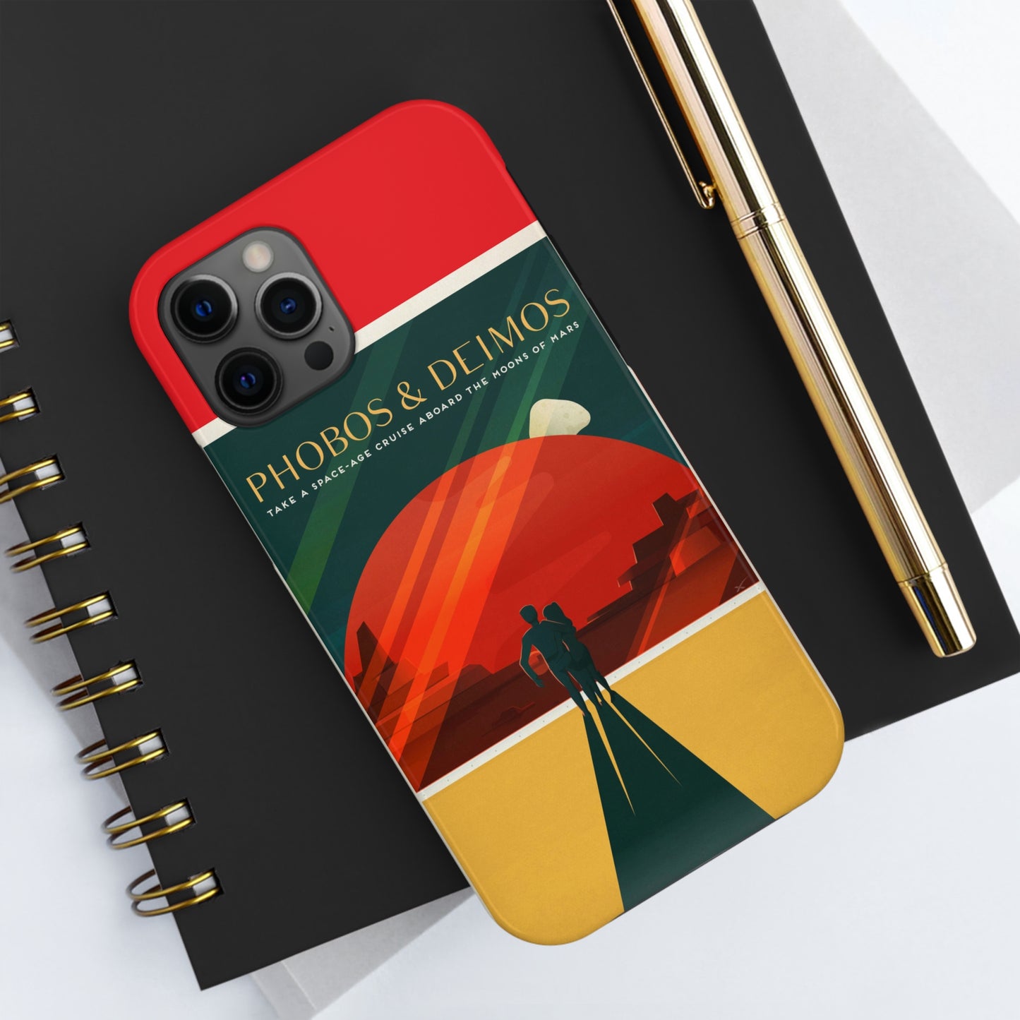 Retrofuturist Mars Space Tourism Tough Phone Cases