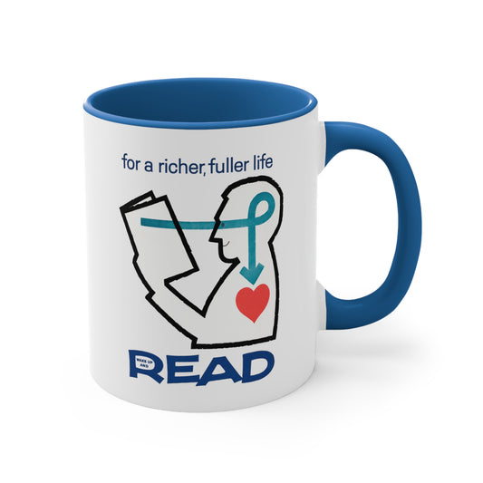 'For a Richer Life, Read' Accent Coffee Mug, 11oz