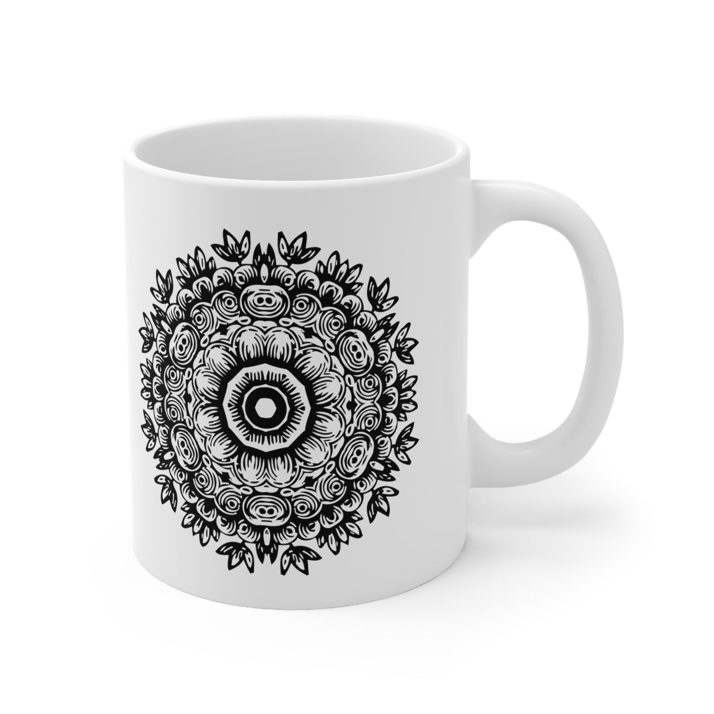 Flower Mandala Ceramic Mug 11oz