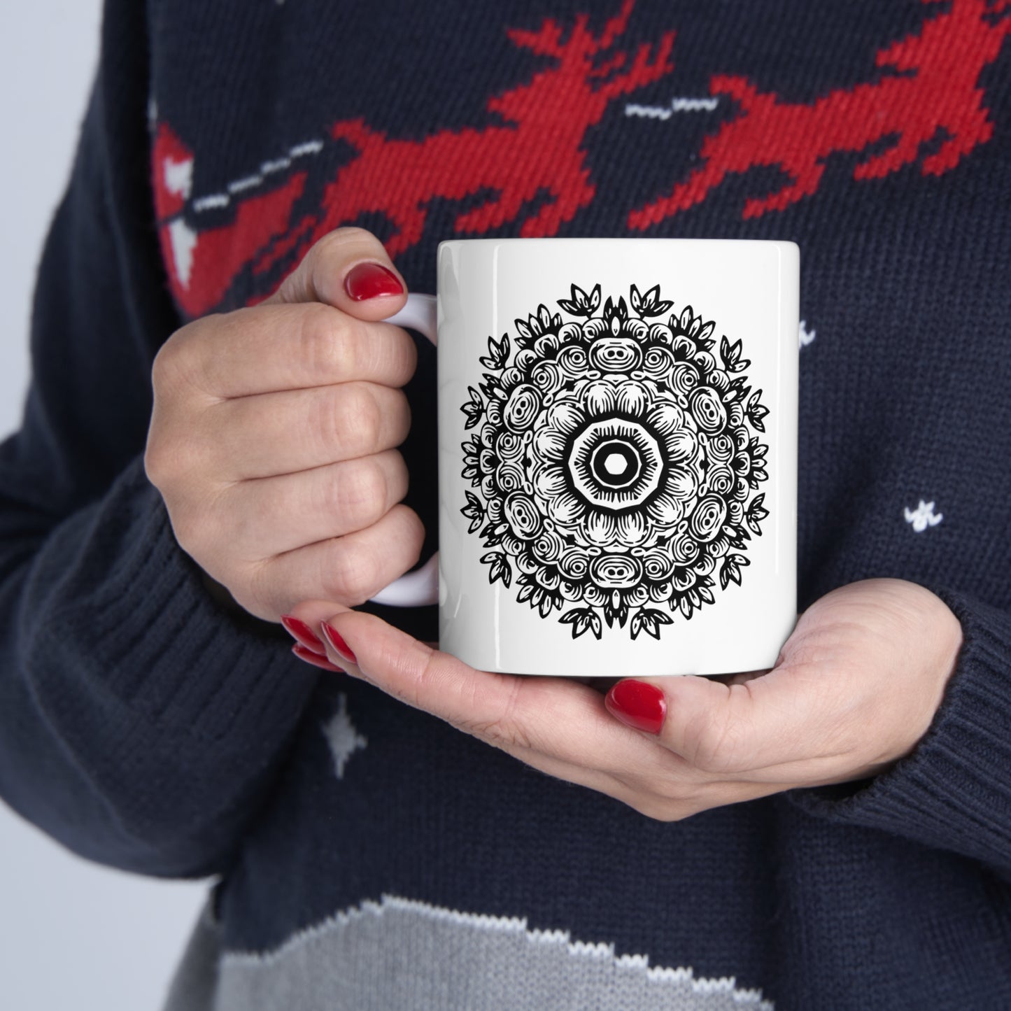 Flower Mandala Ceramic Mug 11oz