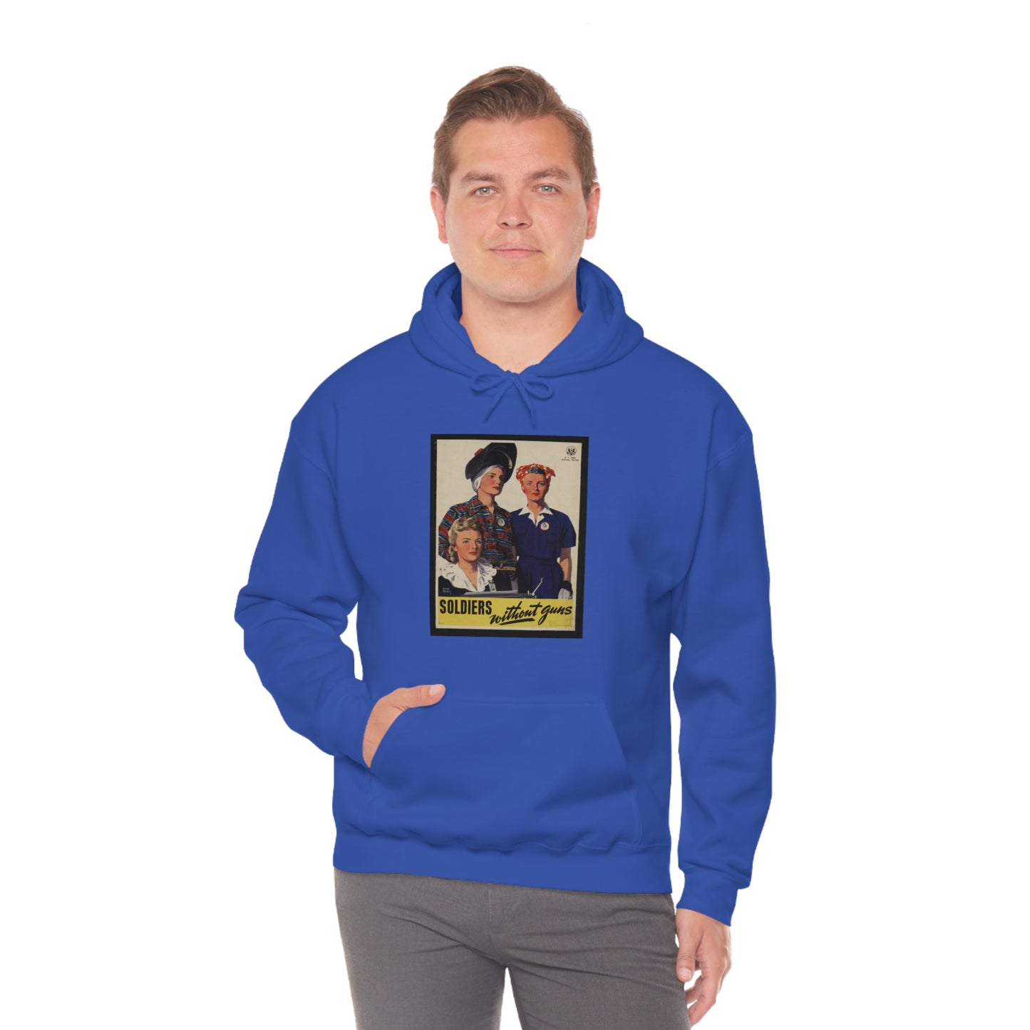 Vintage 'Soldiers Without Guns' Hooded Sweatshirt