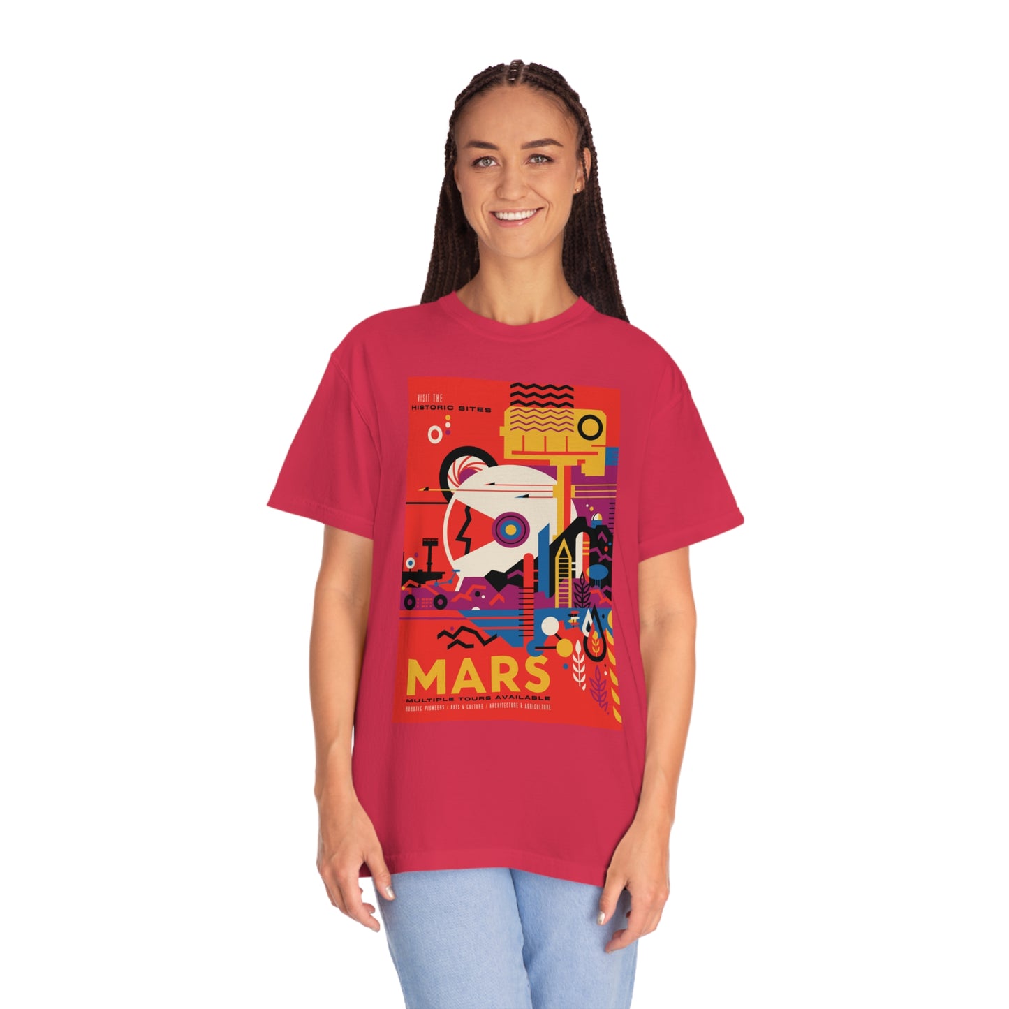 Retrofuturist Mars Tourism Print Shirt